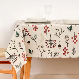 Belum Tischdecke für Weihnachten, 250 x 140 cm, harzbeschichtet, schmutzabweisend, Modell Merry Christmas 44 Lurex