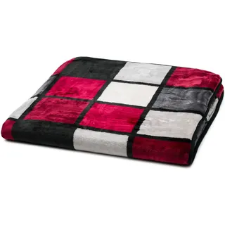 Gözze Antigua Kuscheldecke 150 x 200 cm Rot/Bordeaux/Schwarz/Weiß