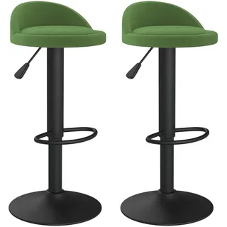 vidaXL Barhocker 2 Stk. Dunkelgrün Samt - Grün