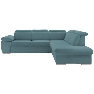 Livetastic Ecksofa , Petrol , Textil , Ottomane rechts , 283x228 cm , seitenverkehrt erhältlich, Schlafen auf Sitzhöhe, Rücken echt, Armteil links , Wohnzimmer, Sofas & Couches, Wohnlandschaften, Ecksofas mit Schlaffunktion