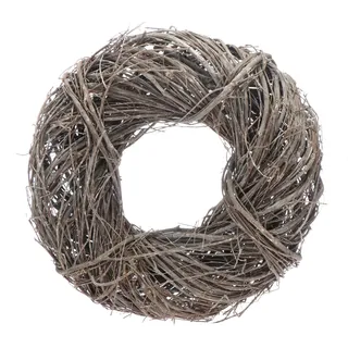 COM-FOUR com-four® Rebenkranz - Deko-Türkranz aus Zweigen - DIY Naturkranz als Tischdeko, Fensterschmuck oder Türhänger zum selber Schmücken - geweißter natürlicher Dekokranz (1 Stück - Ø 28cm Natur)