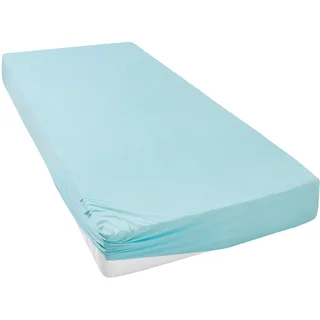 MY HOME Spannbettlaken Jersey 90 x 200 - 140 x 200 - 180 x 200 cm blau