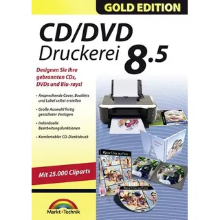 Markt & Technik CD/DVD Druckerei 8.5 Gold Edition Vollversion, 1 Lizenz Windows Multimedia-Software