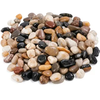 Relaxdays Flusskiesel, 2 kg, Dekosteine Garten & Aquarium, Mehrfarbig