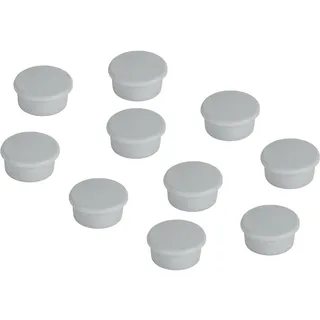 FRANKEN Signal-Magnete Rund, 10 Stück, Hochwertige Haftmagnete für Markierungen und Hervorhebungen auf Plantafeln, Magnettafeln und Schreibtafeln, 13 mm, Grau, HM10 12