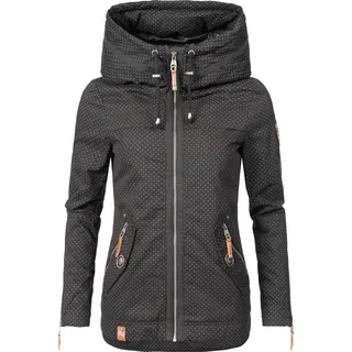 Navahoo Damen leichte Übergangsjacke mit Kapuze Wekoo«, schwarz Dots Gr. M - M