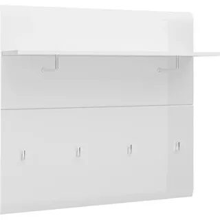 Garderoben-Set 4-teilig mit Spiegel und Schuhbank weiß Hochglanz MALABO-129 - Weiß