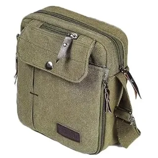 dealcase Kleine Kuriertasche für Herren, aus Leinen, lässige Umhängetasche, Brusttasche, Reisetasche, mehrere Taschen