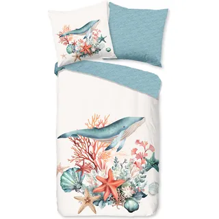 Duvet cover Good Morning 155x220 + 1* 80x80 cm - maritime/sea theme - Beige