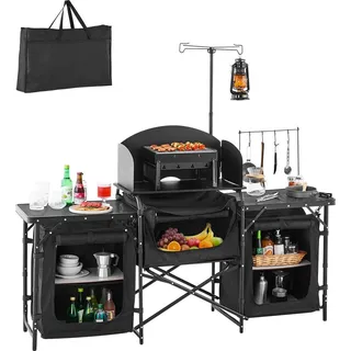Vevor Camping Küchentisch Klappbar Schwarz
