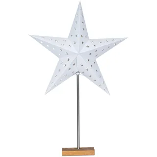 LED Stern Weiß H60cm mit Standfuß Weihnachten Leuchtstern Tischdeko Weihnachtsdeko - Weiß