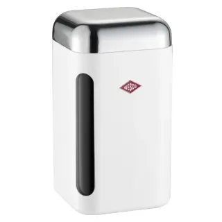 Wesco Vorratsdose, 1,65 Liter, Eckige Dose aus lebensmittelechtem Kunststoff, Farbe: weiß