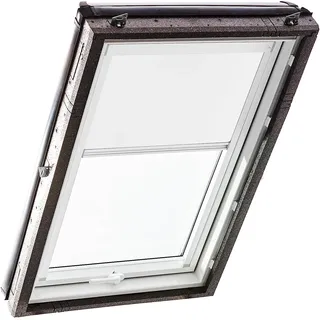 Original Roto Verdunkelungsrollo ZRV - Nahezu vollständige Verdunkelung - Führungsschiene Weiß - Dachfenster Baureihe Designo R4/R7 und Classic 43/73 - Größe 094/140 | 09/14 - Stofffarbe Weiß