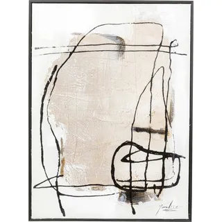 Kare Design Leinwandbild Dust, Grau, Wandbild, Wandkunst, Abstrakt, mit Holz Rahmen, Handgemalt, 75x55 cm