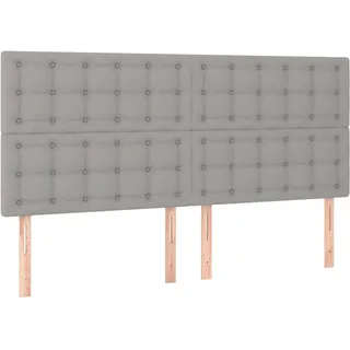 vidaXL Kopfteil Hellgrau 180 x 5 x 118/128 cm Stoff - Grau