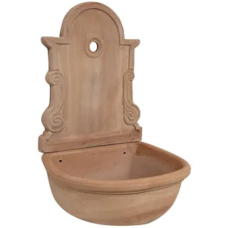 Biscottini Wandbrunnen zum Aufhängen 43x37x65cm - Brunnen in Terrakotta - Wandbrunnen 100% Made in Italy Handarbeit - Wandbrunnen gartendeko Vintage