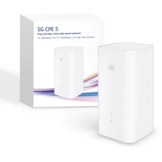 brovi 5G CPE 5, H155, 5G Router SIM, Wi-Fi 6 AX3000, DL 3600 Mbit/s/UL 500 Mbit/s, 9-dBi-Antenne mit hoher Verstärkung, LAN/WAN-Anschluss, WLAN-Diagnose, Home Broadband Mesh+, 30 Monate Garantie