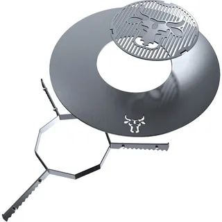 Grillring 80 cm + Grilleinsatz ø 20cm + Auflageleiste Rund Stahl Plancha