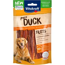 Bild fleischiger Hundesnack Duck Entenbrustfiletstreifen (1x 80g)