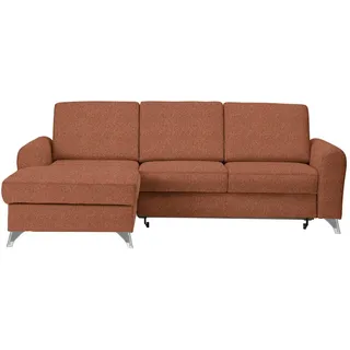 Cantus Ecksofa , Orange, Rostfarben , Textil , Uni , Ottomane links, L-Form , 244x167 cm , Liegefunktion , Wohnzimmer, Sofas & Couches, Wohnlandschaften, Ecksofas