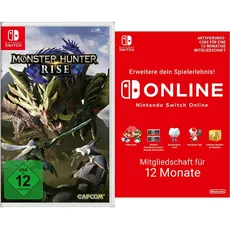 Monster Hunter Rise - [Nintendo Switch] + Nintendo Switch Online Mitgliedschaft - 12 Monate | Switch Download Code