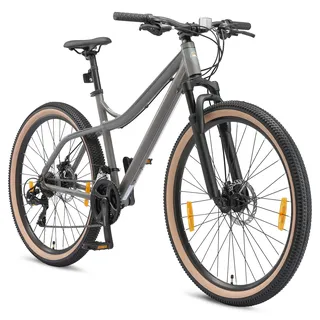 BIKESTAR Hardtail Aluminium Mountainbike 27.5 Zoll, 21 Gang Shimano Schaltung mit Scheibenbremse | 17 Zoll Rahmen MTB Erwachsenen- und Jugendfahrrad | Oliv & Grün - Grün