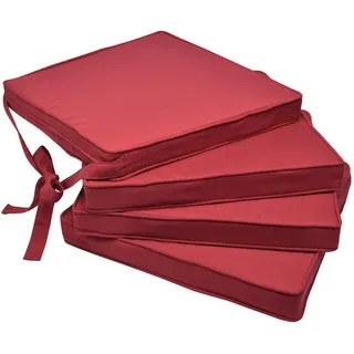 Beautissu Auflage 45 x 40 x 5 cm Rot 4-tlg.