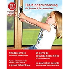 Kindersicherung für Fenster - ohne Bohren | werkzeuglose Montage, Fenstersicherung, Balkonsicherung, Verriegelung ohne Beschädigung - 2 Stück (Weiss)