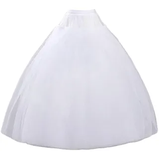MeiLiMiYu Hoopless Petticoat Reifrock Unterrock Rock 8 Schichten Bodenlangen Ballkleid Petticoat Unterrock Slip für Hochzeit, Weiss/opulenter Garten, Einheitsgröße
