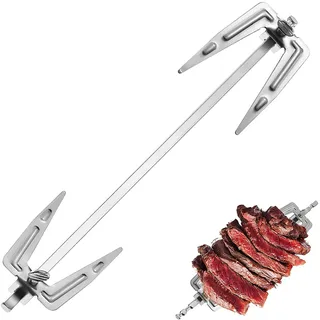 TOVINANNA Edelstahl Drehspieß Grillgabel 9.84 Zoll Universelle Brathähnchengabel Für Heißluftfritteuse Und Backofen Rotierende Fleischgabel Zum Grillen Von Hähnchen Fisch Schweinefleisch