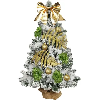 Geschmückter künstlicher Weihnachtsbaum HARMONIC CHAMPAGNE 60 cm mit LED-BELEUCHTUNG IM TOPF - Bunt