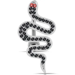 Firetti Bauchnabelpiercing »Schmuck Geschenk Piercing Silber 925 Körperschmuck SNAKE Schlange«, mit Zirkonia (synth.), schwarz