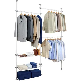 Wenko Garderobenständer Herkules Duo 164-215 x 165-300 x 38 cm Weiß