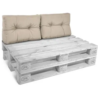 Palettenkissen Eco Style Rücken 60/40/10 cm Natur (2tlg) , Beige , Textil , 40x20x60 cm , Gartenmöbel, Gartenpolster & Auflagen, Palettenkissen