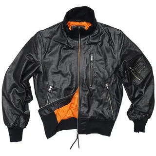 Mil-Tec Bundeswehr Fliegerjacke Leder Import schwarz, 58
