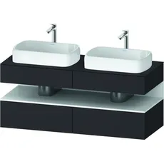 Duravit Qatego Konsolenwaschtischunterbau, 2 Auszüge, 2 Schubkästen, 2 Ausschnitte, 1400x550x600mm, Nische Weiß Matt, QA4767018, Farbe: graphit supermatt