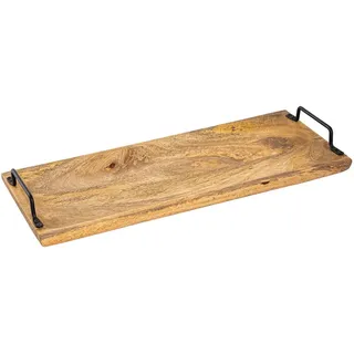 Serviertablett Holztablett Tablett Holz 50x20cm Servierbrett Deko Tablett Mangoholz massiv