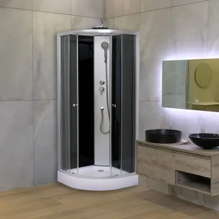 Komplettdusche Fertigdusche Duschkabine Komplettkabine 100x100 Duschtempel NEU - Schwarz