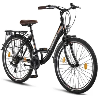 Chillaxx Bike Strada Premium City Bike in 24, 26, 28 Zoll - Fahrrad für Mädchen, Jungen, Herren und Damen - 21 Gang-Schaltung - Hollandfahrrad Citybike