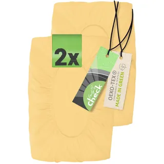Emily ́s Check 2er Pack Spannbezug für Nackenkissen Gesundheitskissen 1596.2323, apricot, 30-50 x 40-60 x 10 cm