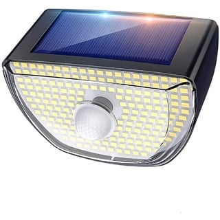 Tiergrade Solarleuchte für Außen, 200 LED Solarlampe, 180° Superhelle Solarleuchte mit Bewegungsmelder, Sicherheitswandleuchte, IP65, 3 Modi, wasserdichte Wandleuchte, Garten, Schwarz, 1 Stück