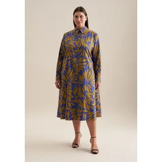 seidensticker Sommerkleid »Schwarze Rose« Langarm Kragen Druck, gelb