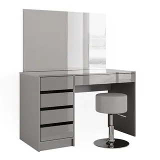 Vicco Sherry Grau 120 cm mit Hocker und Spiegel