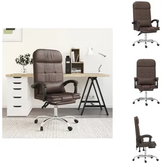 vidaXL Bürostuhl mit Massagefunktion Braun Kunstleder -  Bürostühle - Braun