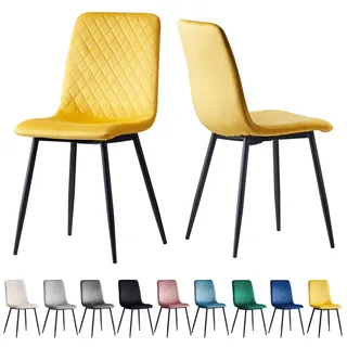 mcc direct Set, mit Samtbezug & Metallbeinen, Designerstuhl, Gelb