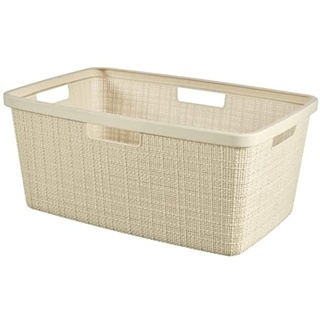 Curver Wäschekorb Jute 46 l, Beige, 70% recycelt