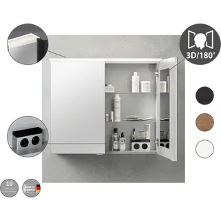 Fackelmann Spiegelschrank B.Perfekt Asteiche 80 cm mit Softclose Türen