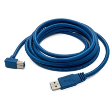 System-S USB 3.0 Kabel 3 m Typ B Stecker zu Typ A Stecker Winkel in Blau