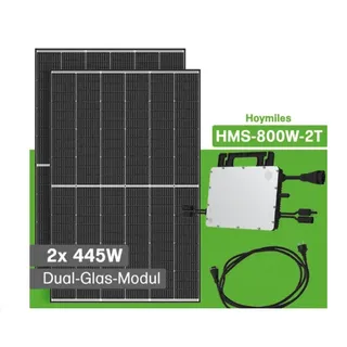900W Balkonkraftwerk Hoymiles HMS-800W-2T 450W Trina Solar Module - 0% MwST. (Angebot gemäß §12 USt Gesetz.)