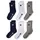 Kinder Socken 6er Pack Crew Socken einfarbig Blau/Weiß/Grau 31-34